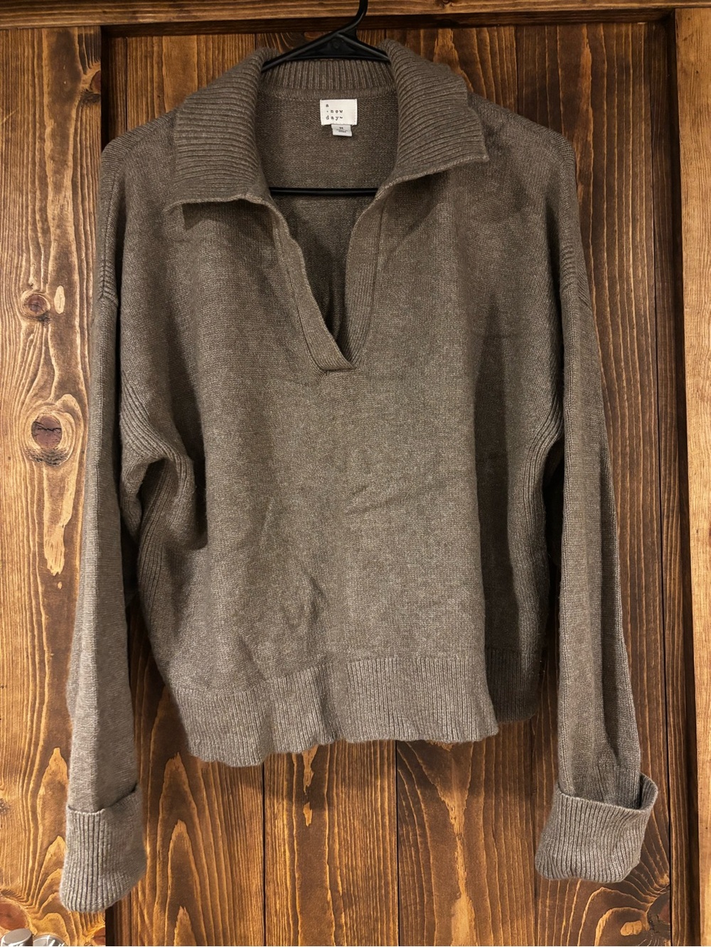 A New Day Cropped Sweater V-Neck Collared